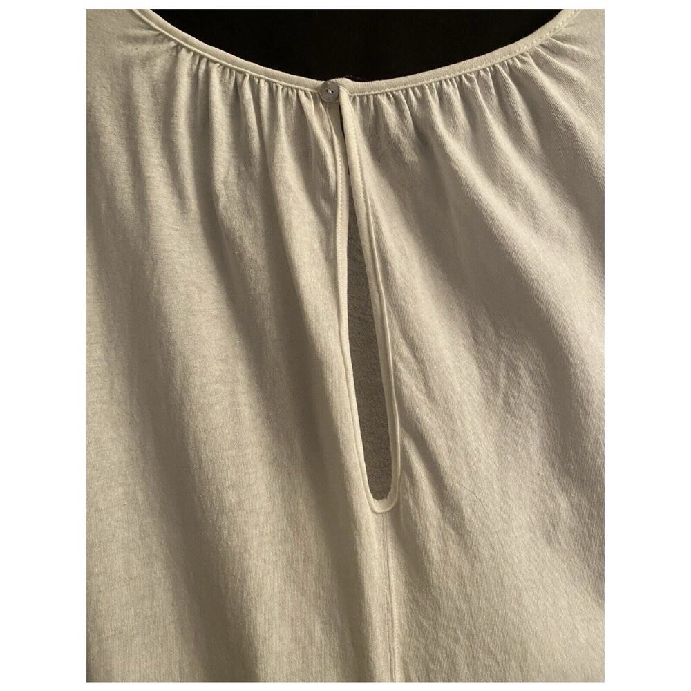 Free People FP Beach Ivory Ruched Front Midi Dress Keyhole Back Hi Low Hem Small - Picture 6 of 7